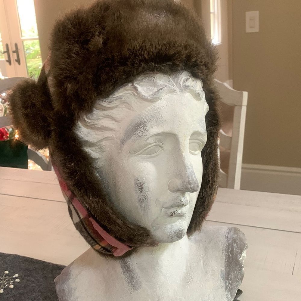 Pink Plaid Winter Hat - Picture 2 of 5